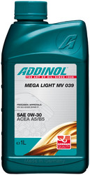 Купить моторное масло Addinol Mega Light MV 039 0W-30, 1л Синтетическое | Артикул 4014766071729